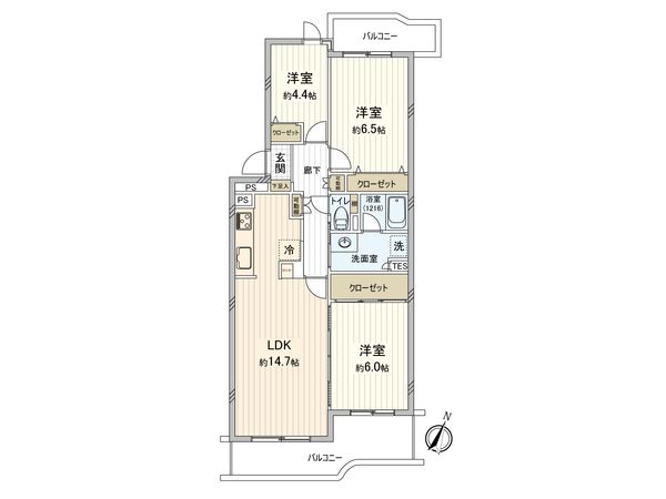 ガーデンハイツあざみ野 2号棟 間取図(平面図) ガーデンハイツあざみ野 2号棟 間取図(平面図)
