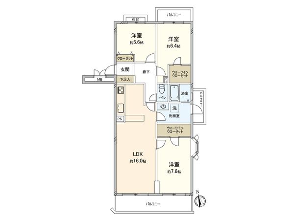 あざみ野団地 3-3-1号棟 間取図(平面図) 間取図(平面図)