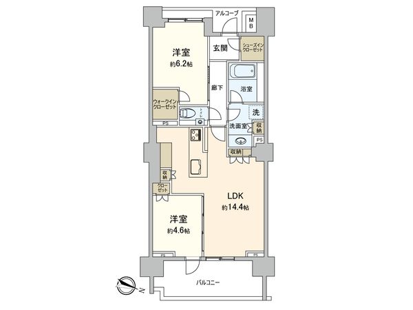 ドレッセWISEたまプラーザ COURTB 間取図(平面図)