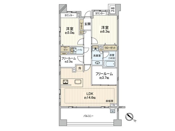 ライオンズたまプラーザ美しの森 間取図(平面図) ライオンズたまプラーザ美しの森 間取図(平面図)