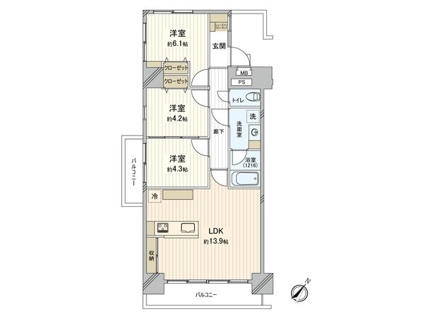 美しが丘ルピナス 間取図(平面図) 間取図(平面図)