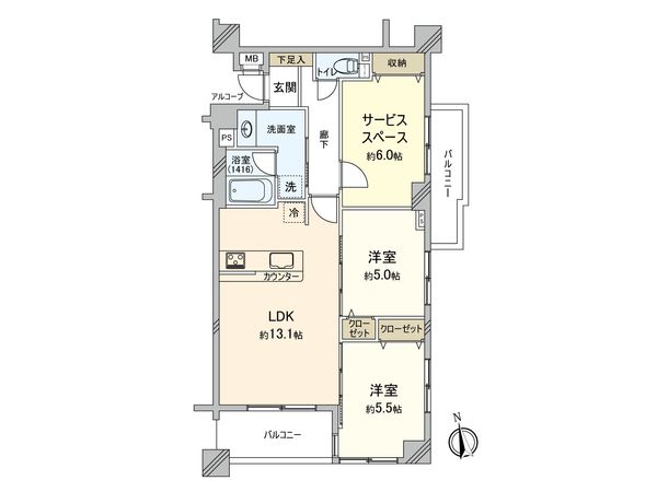 ランドステージたまプラーザⅠ 間取図(平面図) ランドステージたまプラーザⅠ 間取図(平面図)
