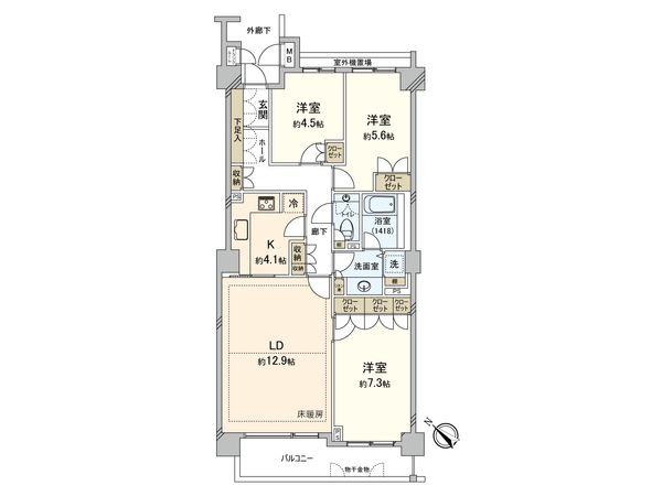 フローレンスパレス美しが丘エルフォート 間取図(平面図)