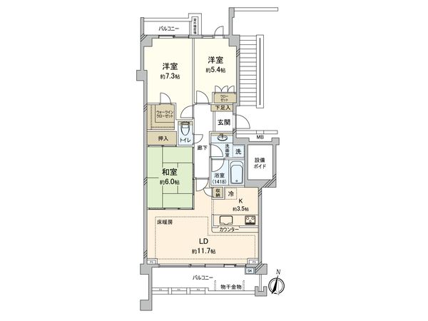 イディオスあざみ野 M棟 間取図(平面図)