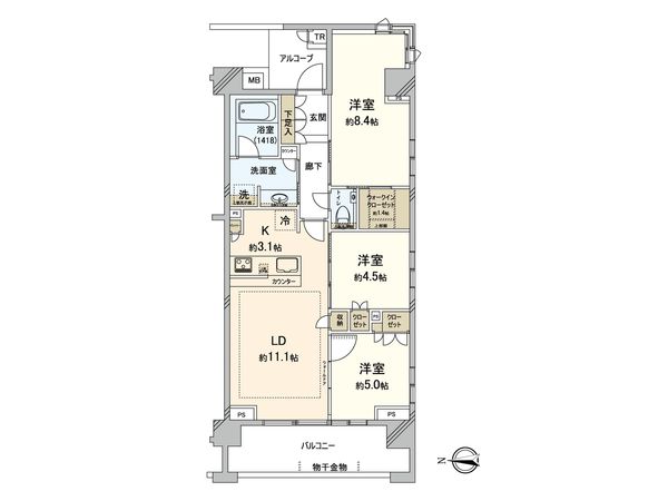 グランドメゾン鷺沼ザ・ヴィラ 間取図(平面図) 間取図(平面図)