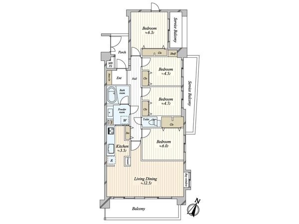 ヒルズ市が尾ブライトステージ 間取図(平面図) ヒルズ市が尾ブライトステージ 間取図(平面図)