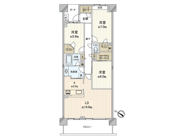 ヒルハイツたまプラーザソルヴィル C棟 間取図(平面図)