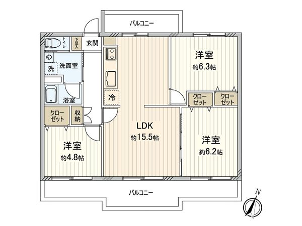 すすき野第2団地 第2住宅4-7号棟 間取図(平面図) すすき野第2団地 第2住宅4-7号棟 間取図(平面図)