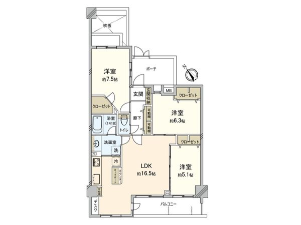 たまプラーザ美しが丘ハイム 間取図(平面図) たまプラーザ美しが丘ハイム 間取図(平面図)