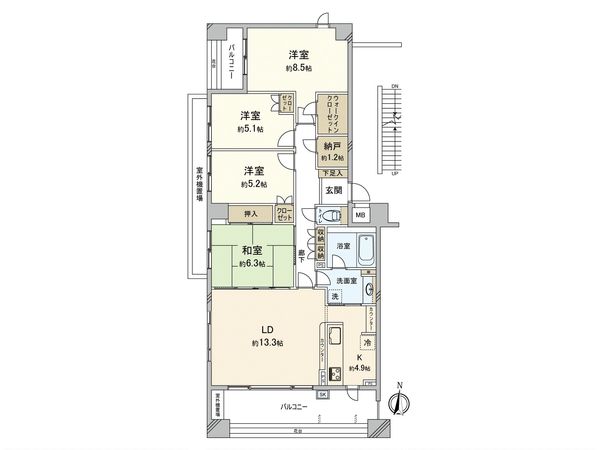 フレスコート青葉の丘 間取図(平面図) フレスコート青葉の丘 間取図(平面図)