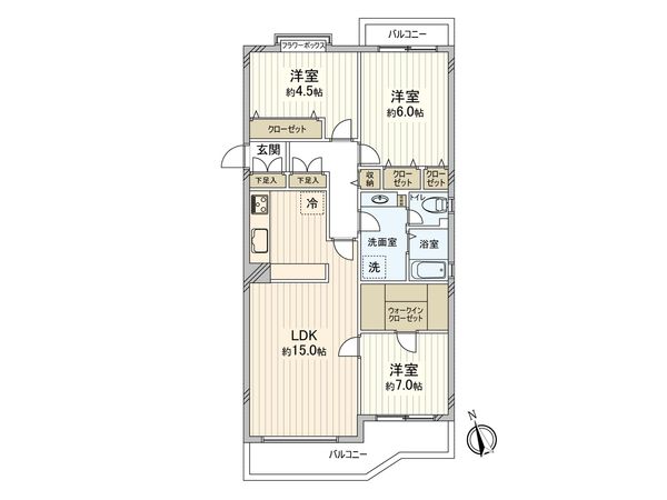 あざみ野団地 3-3-4号棟 間取図(平面図) あざみ野団地 3-3-4号棟 間取図(平面図)