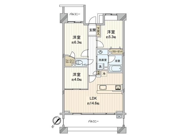 ライオンズたまプラーザ美しの森 間取図(平面図) 間取図(平面図)