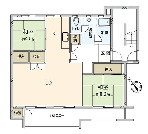 たまプラーザ団地 7-6号棟 間取図(平面図) 間取図(平面図)