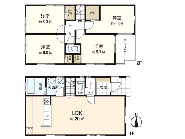 奈良町土地2区画(建築条件:無) 建物参考プラン