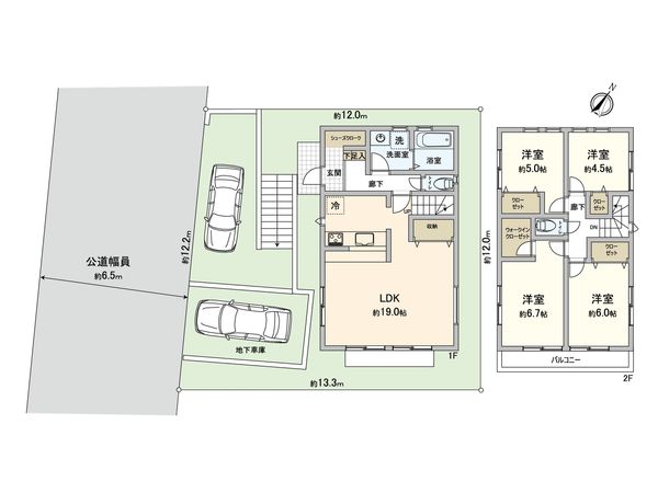 青葉区田奈町 新築戸建 間取図(平面図)