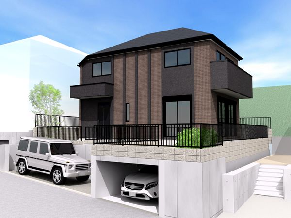 青葉区田奈町 新築戸建 外観パース図