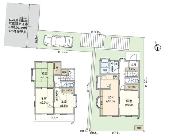 横浜市青葉区榎が丘 戸建 間取図(平面図) 横浜市青葉区榎が丘 戸建 間取図(平面図)
