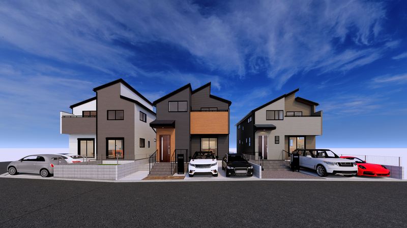 桂台2丁目 新築戸建2号棟 外観パース図 桂台2丁目 新築戸建2号棟 外観パース図
