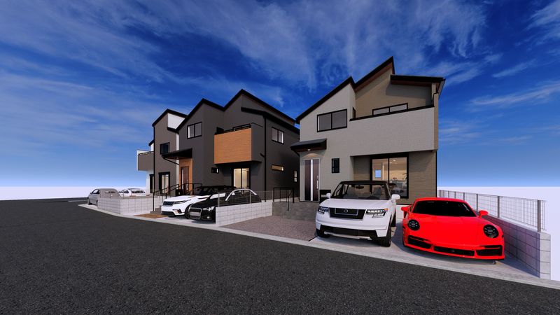 桂台2丁目 新築戸建3号棟 外観パース図 桂台2丁目 新築戸建3号棟 外観パース図