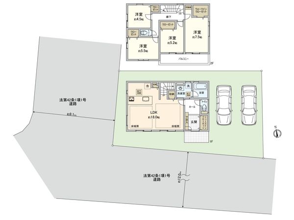 青葉区奈良町 新築1号棟 間取図(平面図)