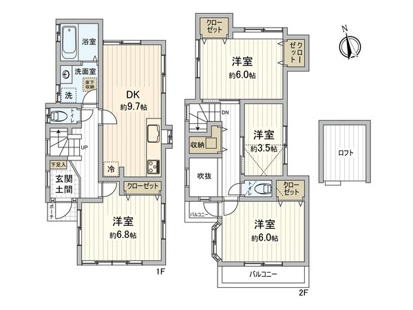 青葉区田奈町 戸建 間取図(平面図) 青葉区田奈町 戸建 間取図(平面図)