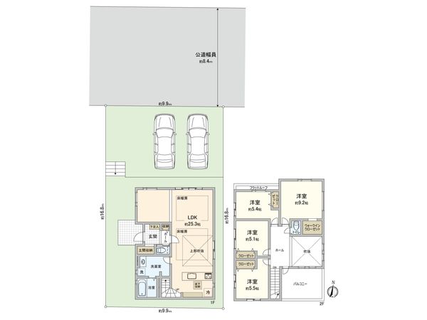 青葉区桜台 新築1号棟 間取図(平面図) 青葉区桜台 新築1号棟 間取図(平面図)