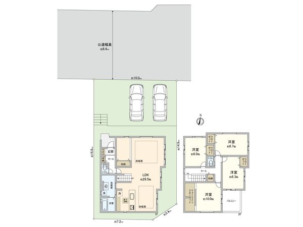 青葉区桜台 新築2号棟 間取図(平面図) 青葉区桜台 新築2号棟 間取図(平面図)