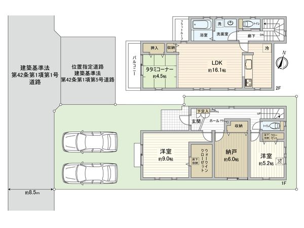 青葉区みたけ台 新築1号棟 間取図(平面図) 間取図(平面図)
