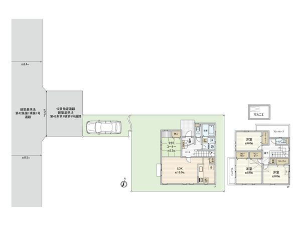 青葉区みたけ台 新築2号棟 間取図(平面図) 間取図(平面図)