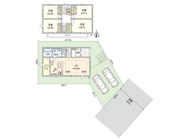 藤が丘2丁目新築戸建 1号棟 間取図(平面図) 藤が丘2丁目新築戸建 1号棟 間取図(平面図)