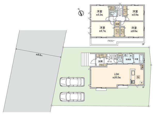 青葉区奈良町 新築戸建 間取図(平面図) 青葉区奈良町 新築戸建 間取図(平面図)