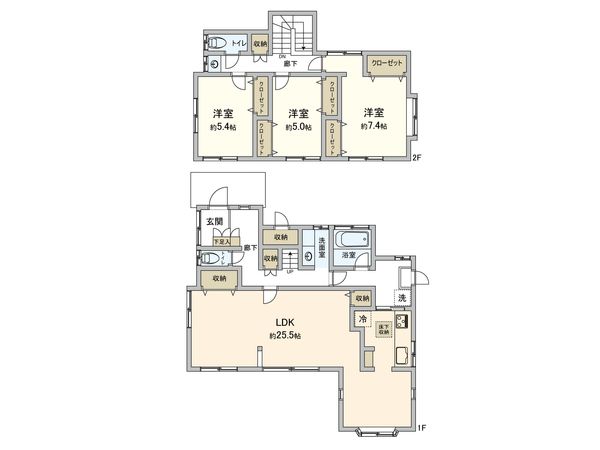 青葉区みたけ台 戸建 間取図(平面図) 青葉区みたけ台 戸建 間取図(平面図)