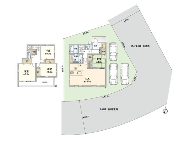 青葉区もえぎ野 新築戸建 間取図(平面図)