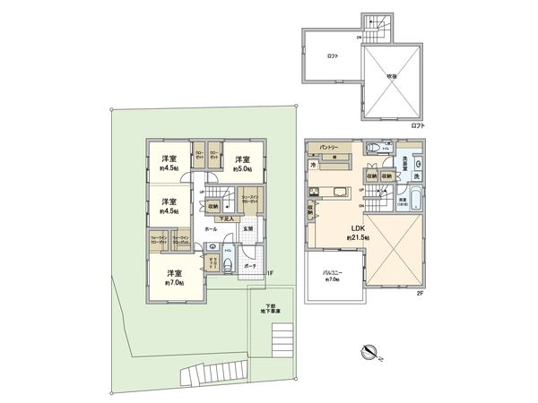 柿の木台新築戸建 間取図(平面図) 間取図(平面図)