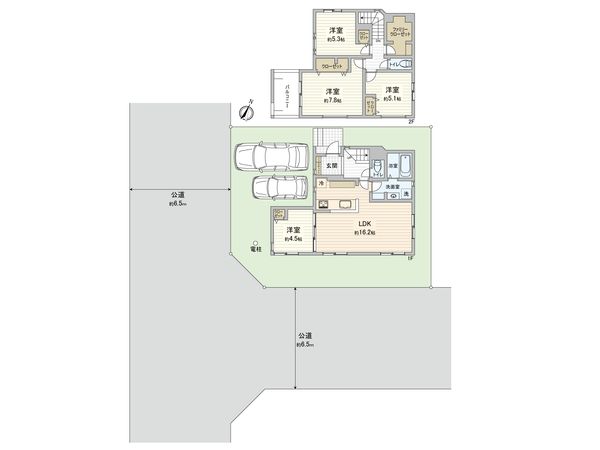 鴨志田町 新築2号棟 間取図(平面図)