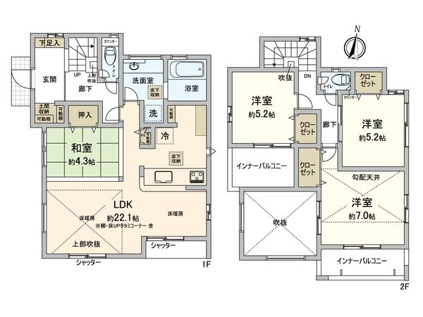鉄町 新築3号棟 間取図(平面図)