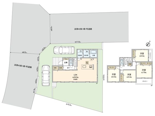 荏田西2丁目新築戸建 間取図(平面図)