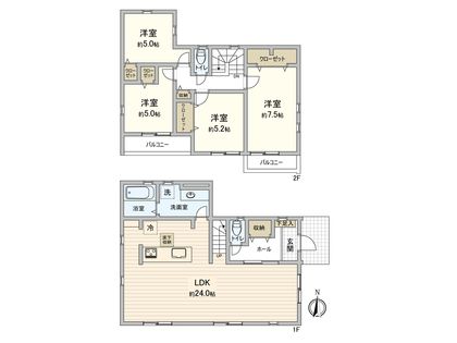 すみよし台 新築戸建 間取図(平面図) 間取図(平面図)