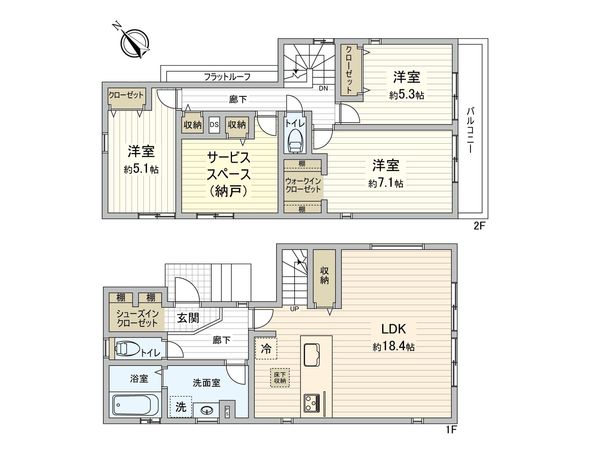 みたけ台 新築戸建1号棟 間取図(平面図) 間取図(平面図)
