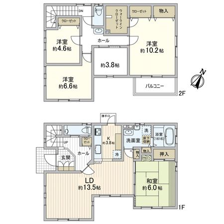 横浜市青葉区若草台 中古戸建 間取図(平面図) 横浜市青葉区若草台 中古戸建 間取図(平面図)