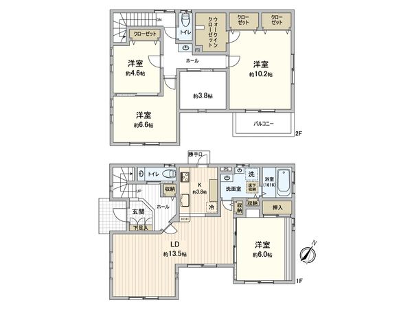 横浜市青葉区若草台 中古戸建 間取図(平面図) 横浜市青葉区若草台 中古戸建 間取図(平面図)