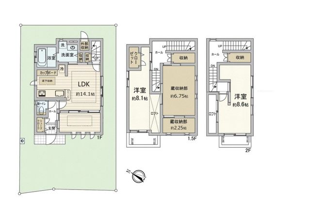 横浜市緑区北八朔町 戸建 間取図(平面図)