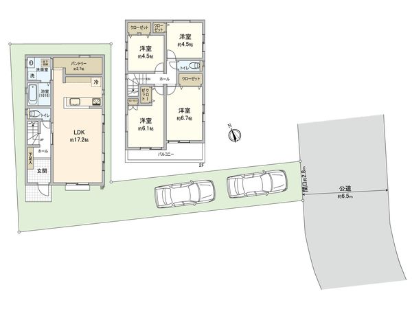 青葉区奈良町 新築B号棟 間取図(平面図) 青葉区奈良町 新築B号棟 間取図(平面図)