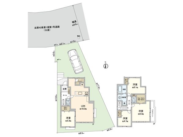 青葉区榎が丘 新築B号棟 間取図(平面図) 青葉区榎が丘 新築B号棟 間取図(平面図)