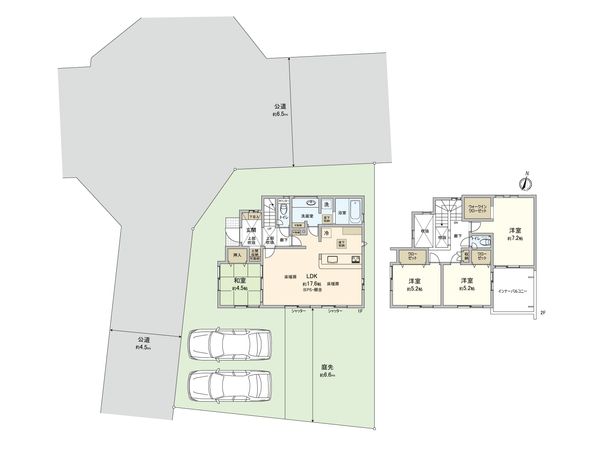 青葉区奈良町新築戸建 間取図(平面図) 青葉区奈良町新築戸建 間取図(平面図)
