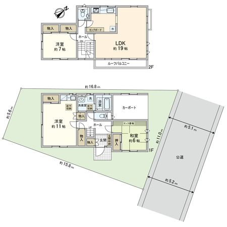 長津田1丁目 ミサワホーム旧施工の注文住宅 間取図(平面図)