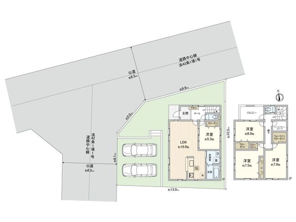 みたけ台 新築1号棟(ZEH水準省エネ住宅) 間取図(平面図)
