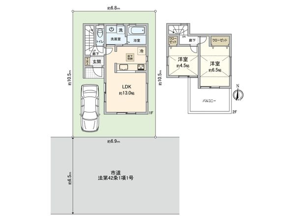 横浜市青葉区もえぎ野新築戸建 間取図(平面図) 横浜市青葉区もえぎ野新築戸建 間取図(平面図)