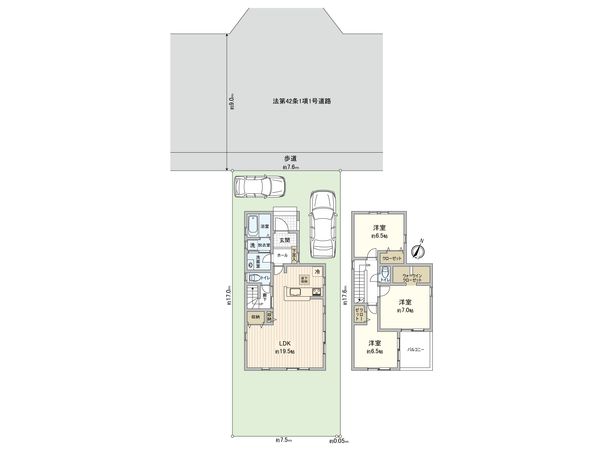 鴨志田町 新築1号棟 間取図(平面図) 鴨志田町 新築1号棟 間取図(平面図)