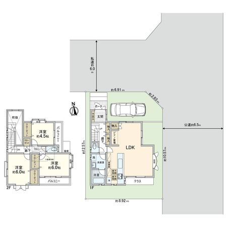 梅が丘 戸建 間取図(平面図) 梅が丘 戸建 間取図(平面図)